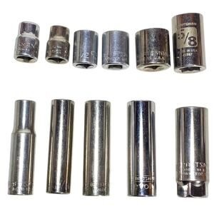 Craftsman 11 Pc Socket Set 1/4" 1/2" Drive 5/16-11/16” SAE 6-12 Pt Deep Shallow